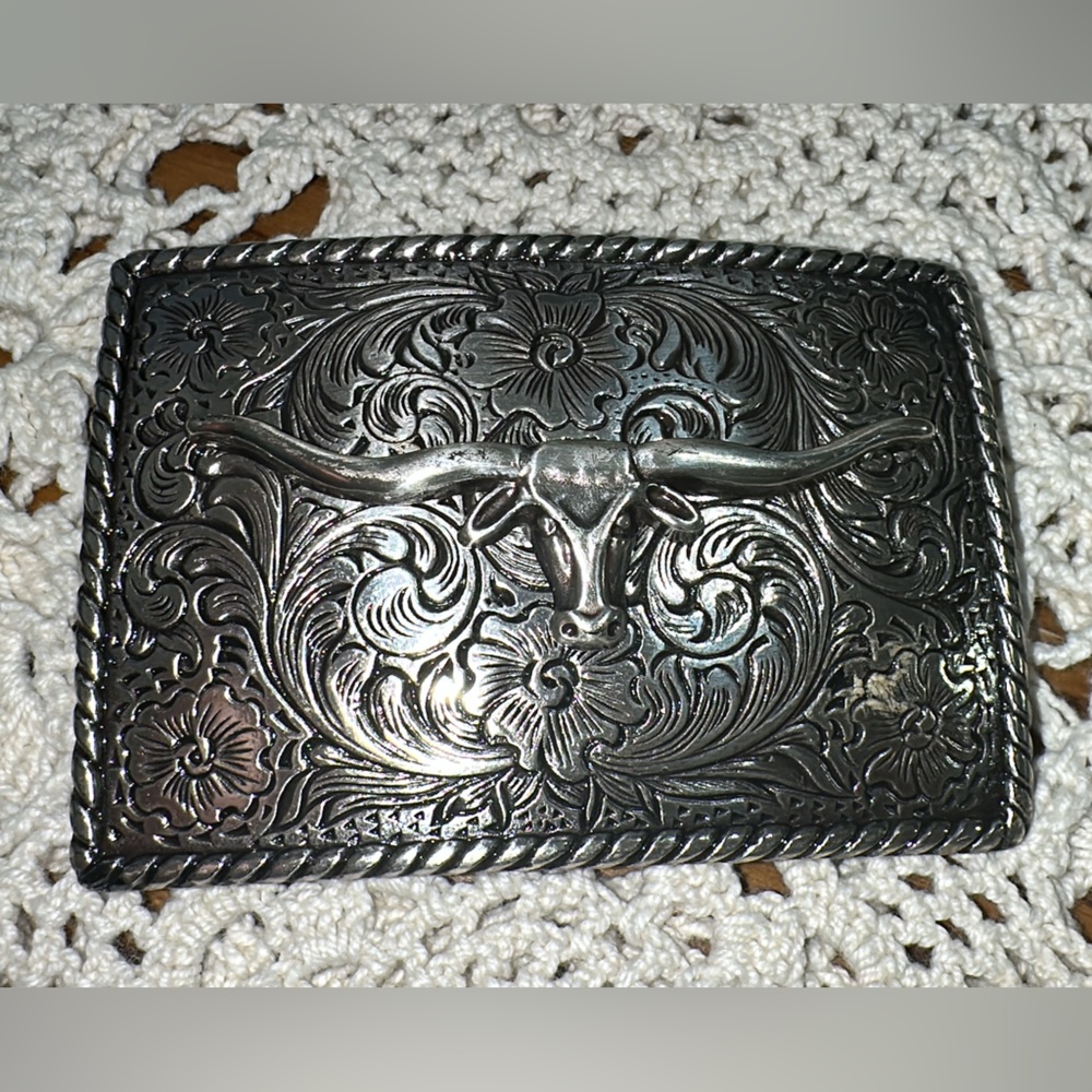 Nocona buckle Silver Western Belt Buckle 3x2 (bags13)